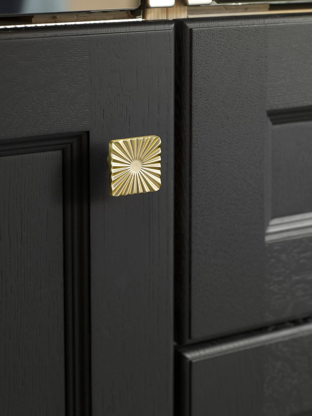 5 Pack Gold Cabinet Knobs Square Brushed Brass Drawer Pulls Bathroom Dresser Handles Hardware Zinc Alloy