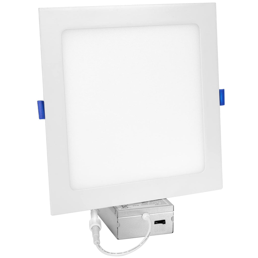 8 in. 5 CCT Square Slim Recessed LED Downlight, 1600 Lumens, White