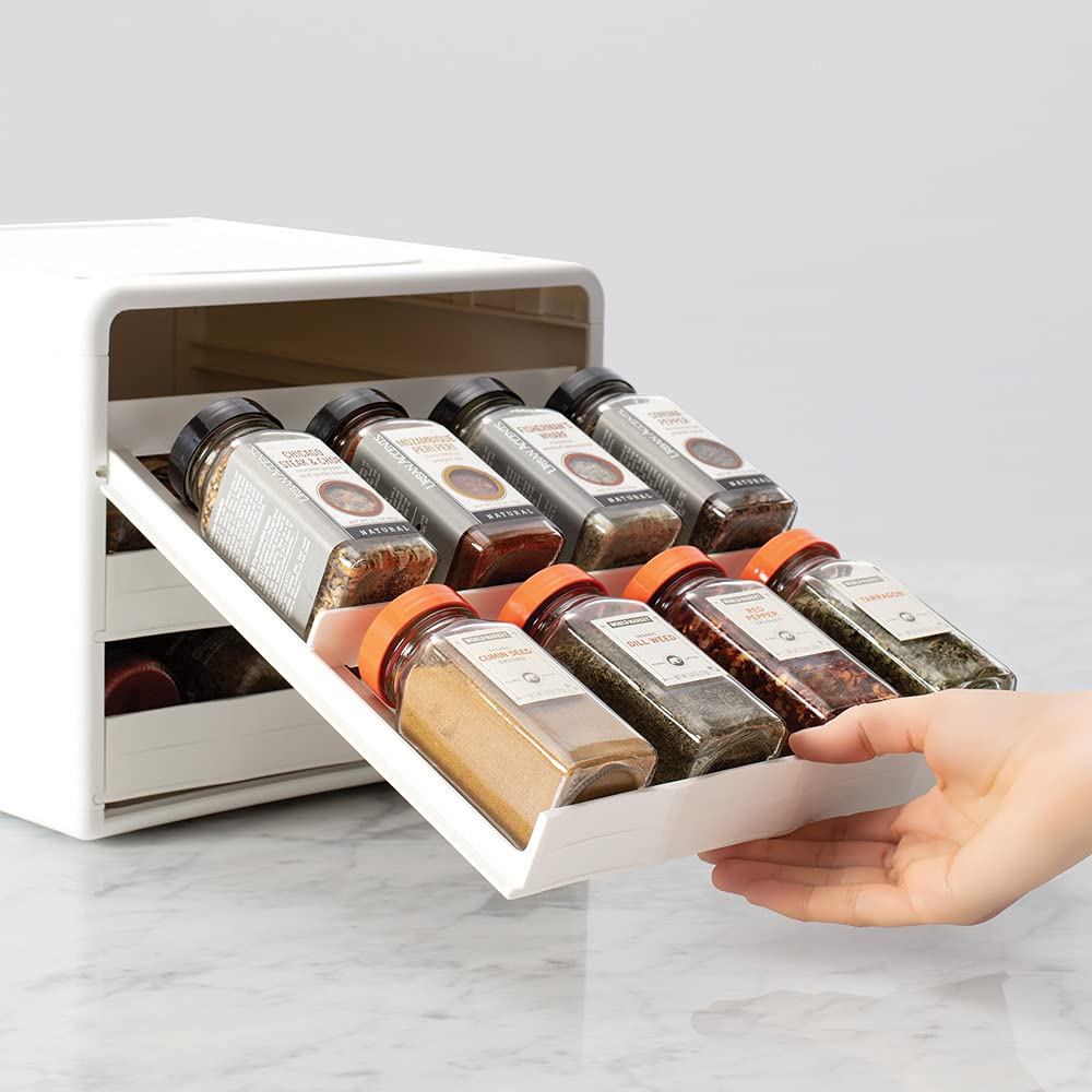 SpiceStack Adjustable Spice Rack Organizer, Pull-Down 24-Bottle Seasonings and Spices Holder Cabinet and Pantry