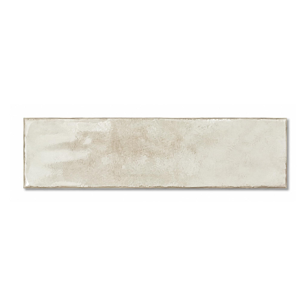 Cream Ivory Zellige Porcelain Subway Tile 3x11 Inch, Polished Finish, Handmade Look, Indoor Outdoor Floor & Wall