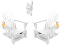 Folding Adirondack Chair Set of 2, HDPE Outdoor Chairs, Patio Chairs | All-Weather Fire Pit Chair Set of 2, with Cup