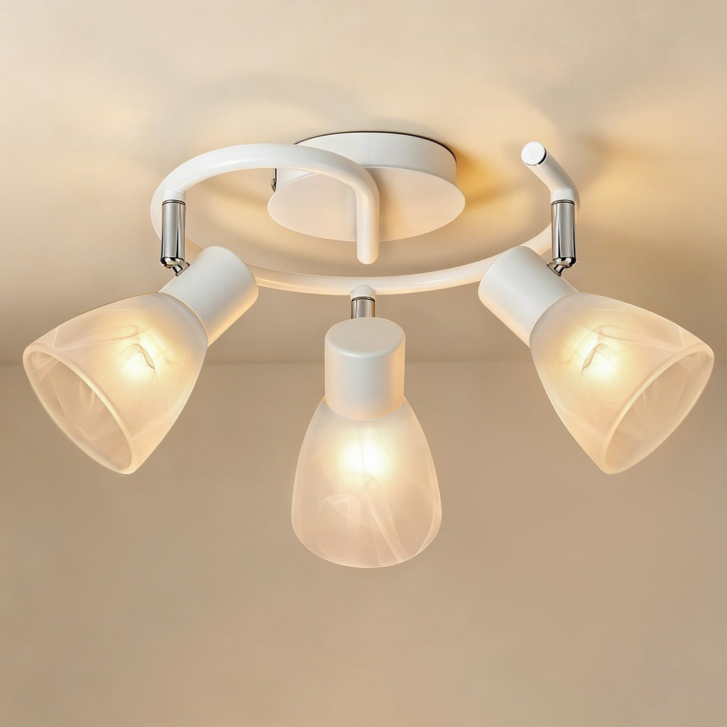 Track Lighting, Modern Glass Ceiling Light Fixture White