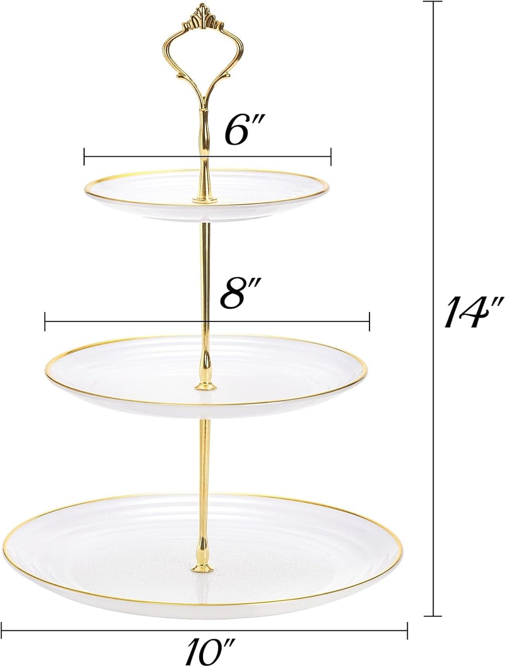 Tiered Cupcake Stand, Plastic Cupcake Stand Tower, 3 Tier Round Shape Dessert Serving Tray, White Cookie Candy - Set of 3