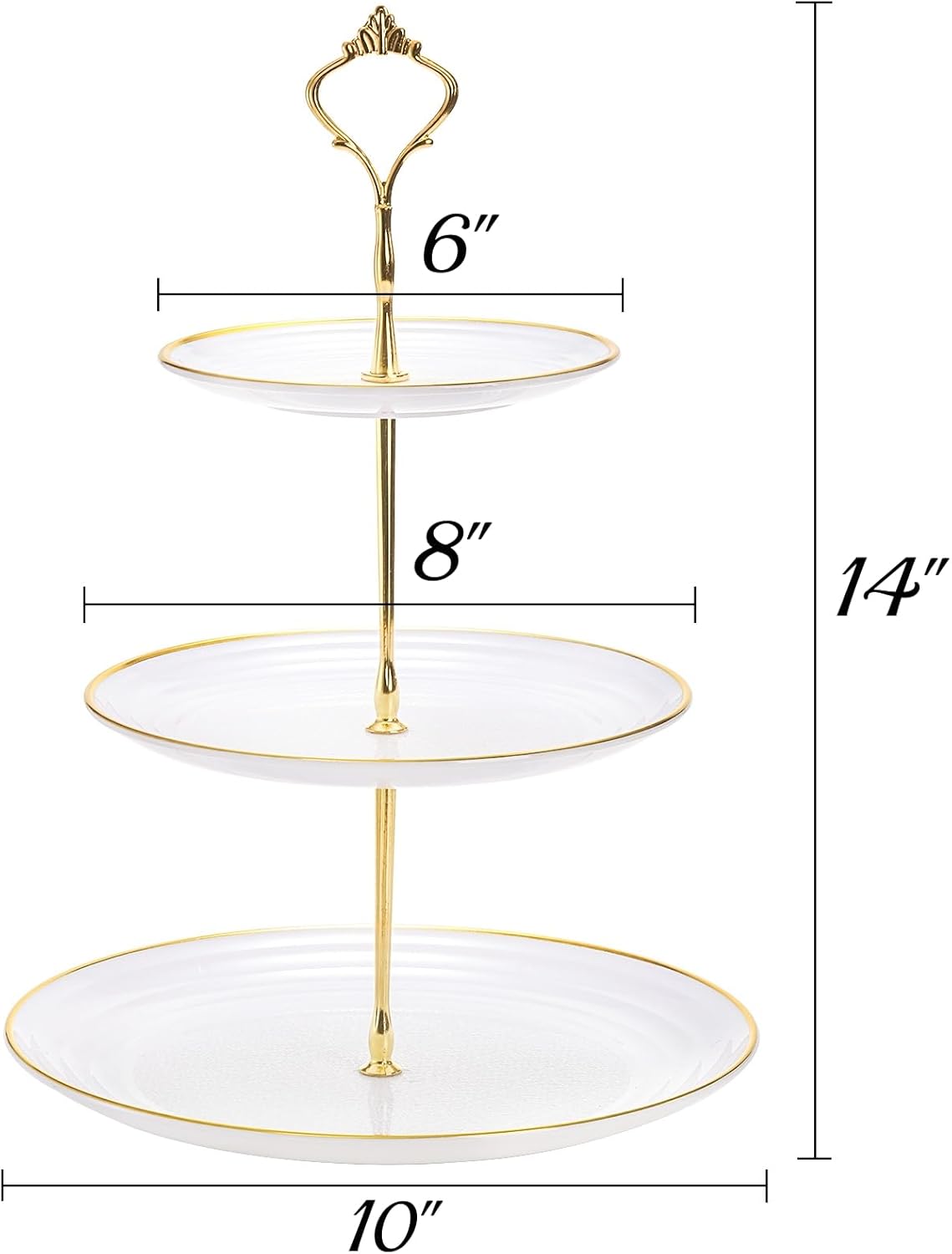 Tiered Cupcake Stand, Plastic Cupcake Stand Tower, 3 Tier Round Shape Dessert Serving Tray, White Cookie Candy - Set of 3