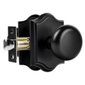 Matte Black Door Knobs Interior, Black Passage Round Door Knobs Door Handles for Hall Closet, Zinc Alloy, 1 Pack