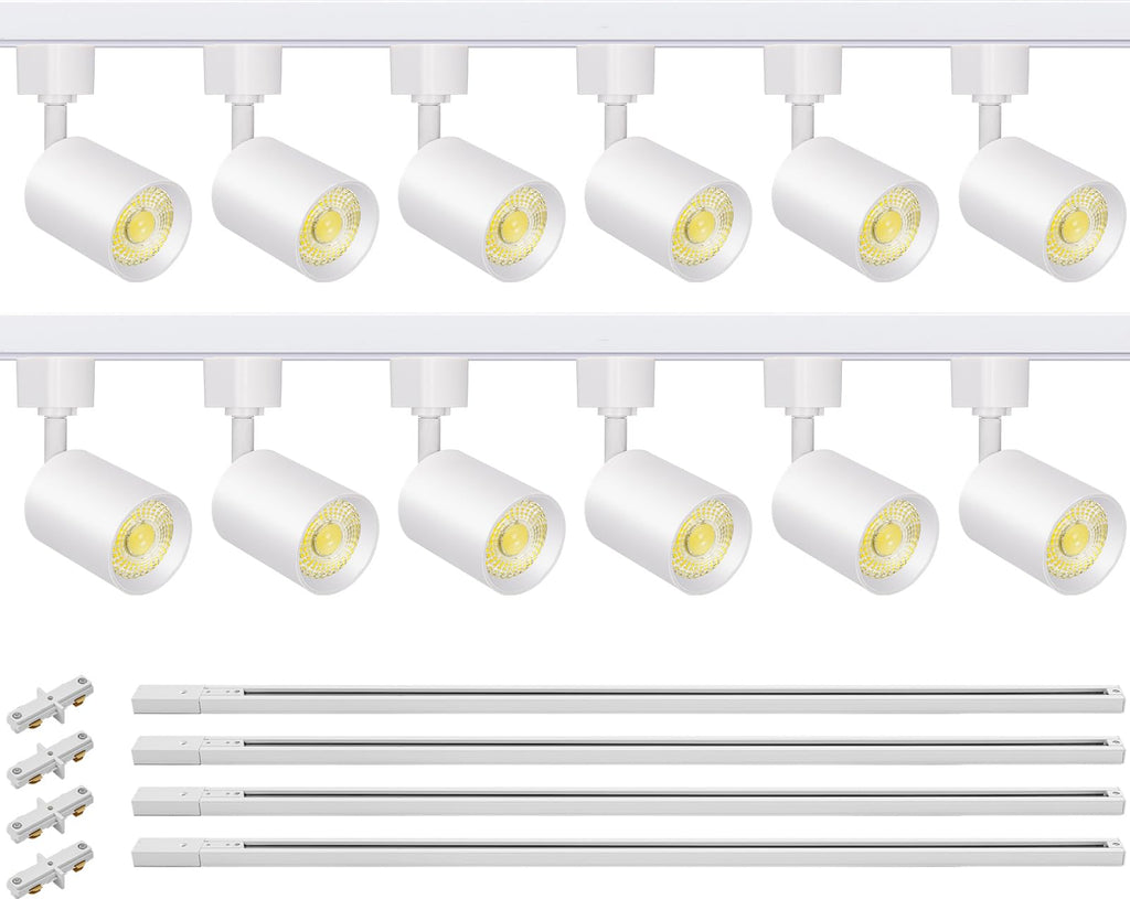 LED Track Lighting Kit with 13FT H Type Track Rail, White
