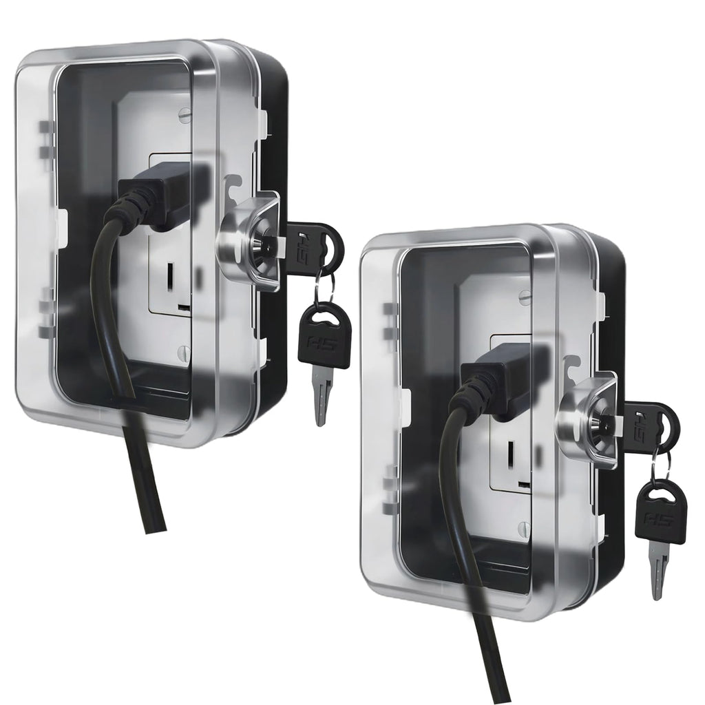 Child Proof Outlet Lock Box with 2 Durable Keys - Heavy Duty Safety Cover for Baby Proofing, Tool-Free Installation