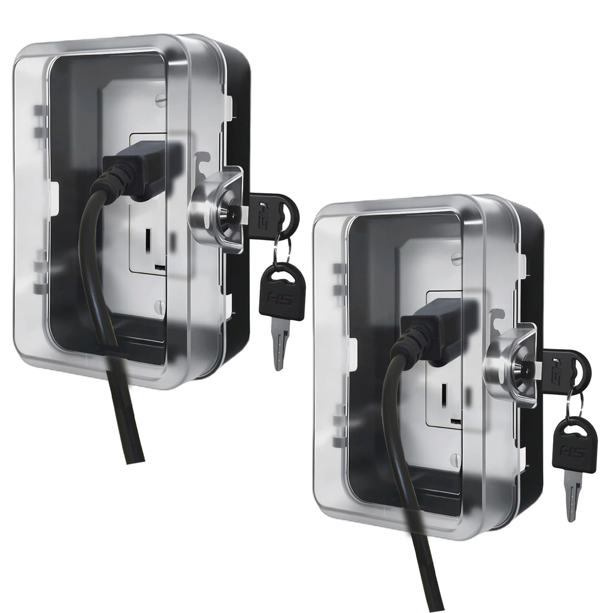 Child Proof Outlet Lock Box with 2 Durable Keys - Heavy Duty Safety Cover for Baby Proofing, Tool-Free Installation