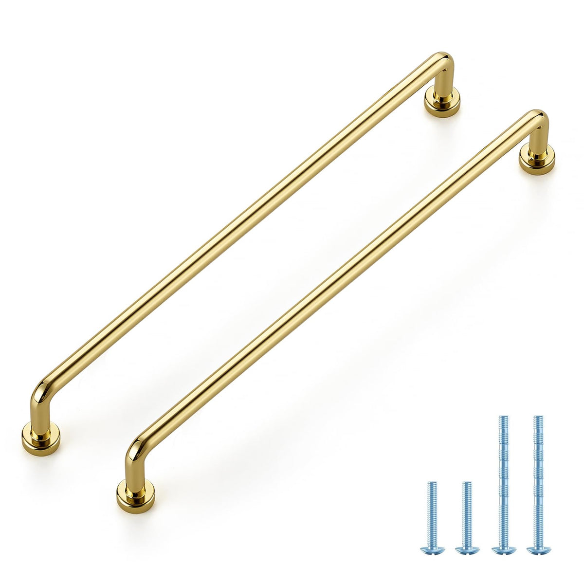 Polished Brass Cabinet Pulls Cabinet Handles, 8-3/4 Inch, 10 Pack
