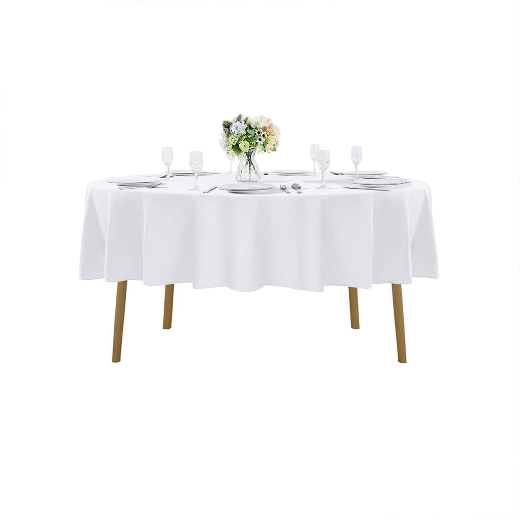 90 inch Round Tablecloth Washable Polyester Table Cloth Decorative Table Cover for Wedding Party Dining Banquet(90