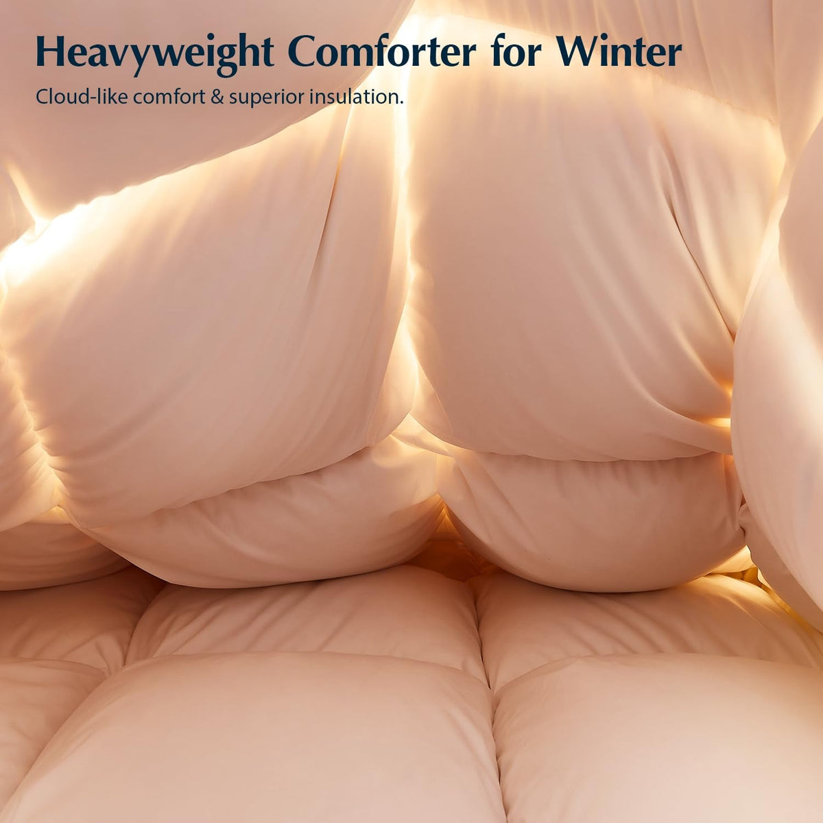 Goose Feather Down Fiber Comforters, Heavyweight Thickened Winter Duvet Insert, Ultra-Soft, Fluffy
