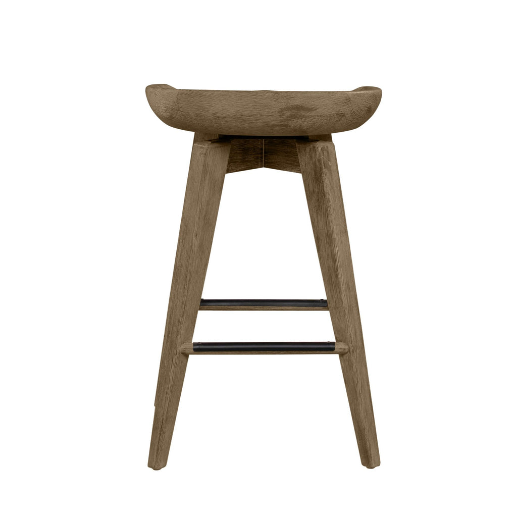 Inspired Bertoia Style Bali Backless Swivel Counter Stool - Weathered Wire-Brush