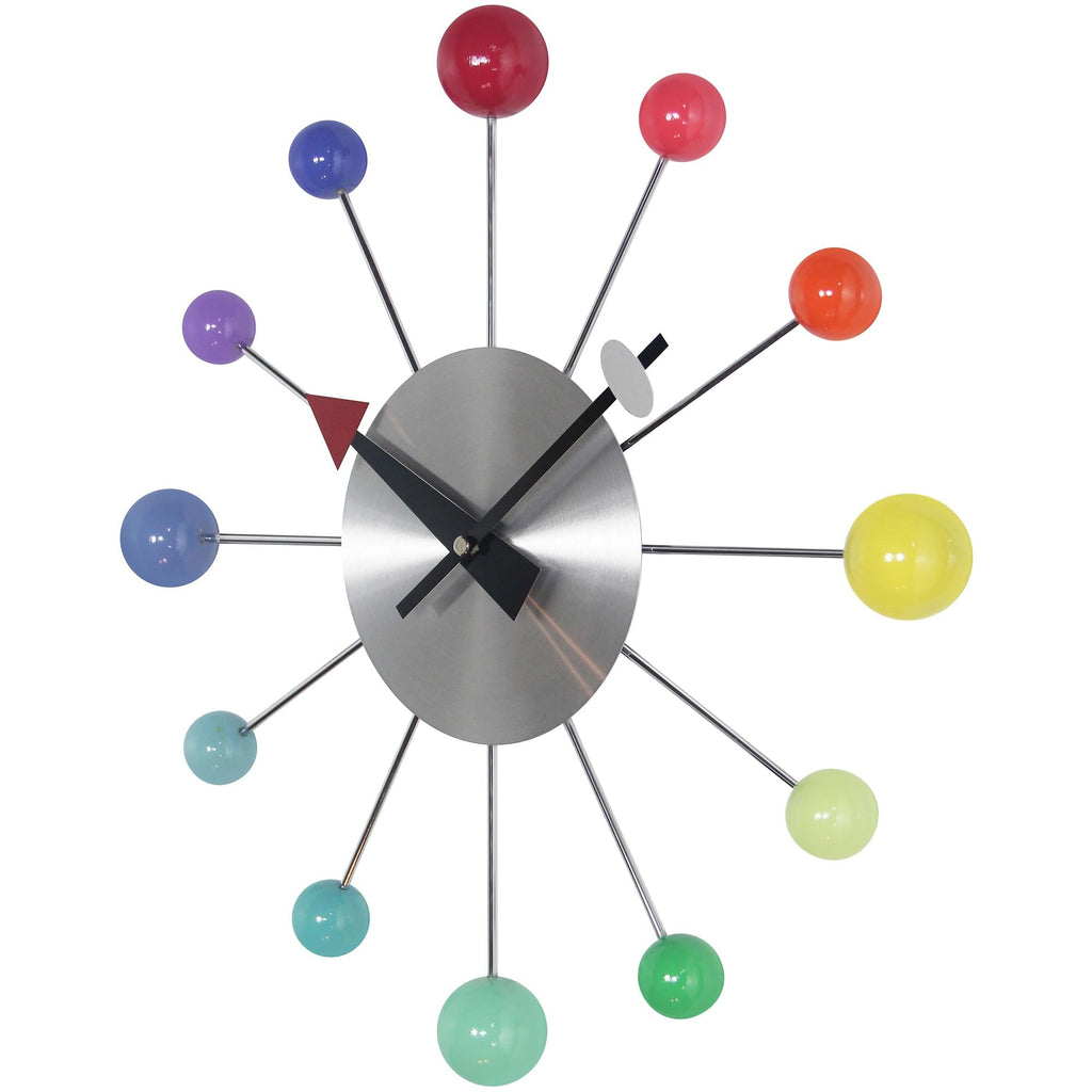 Inspired Nelson Style LTD. Orb Spoke Starburst Wall Clock, Rainbow, 15"