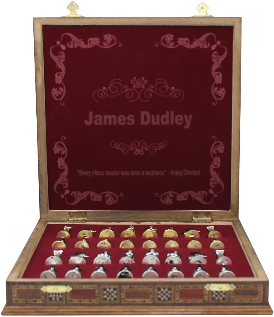 Inches Custom Chess Set - Personalized Chess Set - Gift Idea for Son, Husband, Father and Anyone for Birthday - Set of 32
