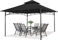 Outdoor Garden Gazebo for Patios with Stable Steel Frame (11x11, Black)