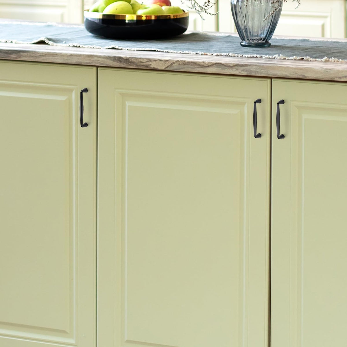 Matte Black Cabinet Handles Solid Handles,4 Inch,10 Pack