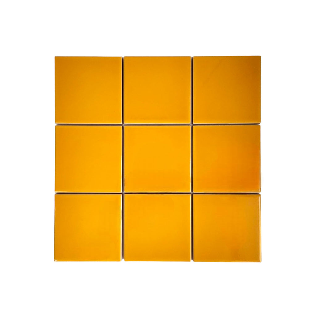 4x4 Inch Solid Color Ceramic Wall Tiles - High Gloss Finish Square Tiles Backsplash, Bathroom & Shower - Vibrant