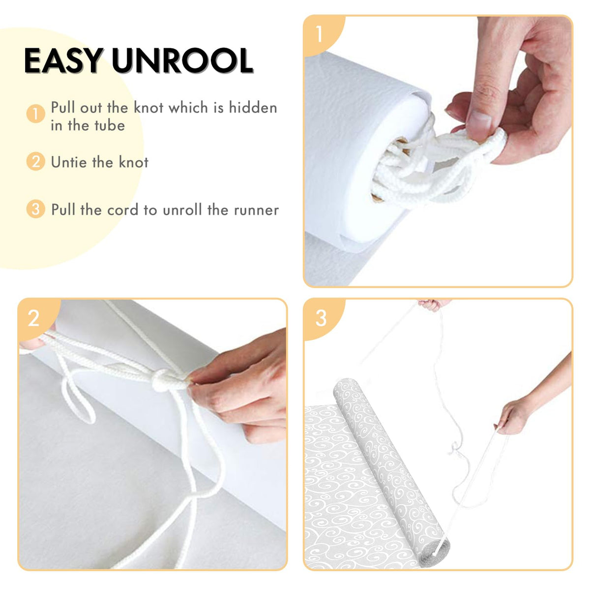Aisle Runner, White, 3x100 Feet