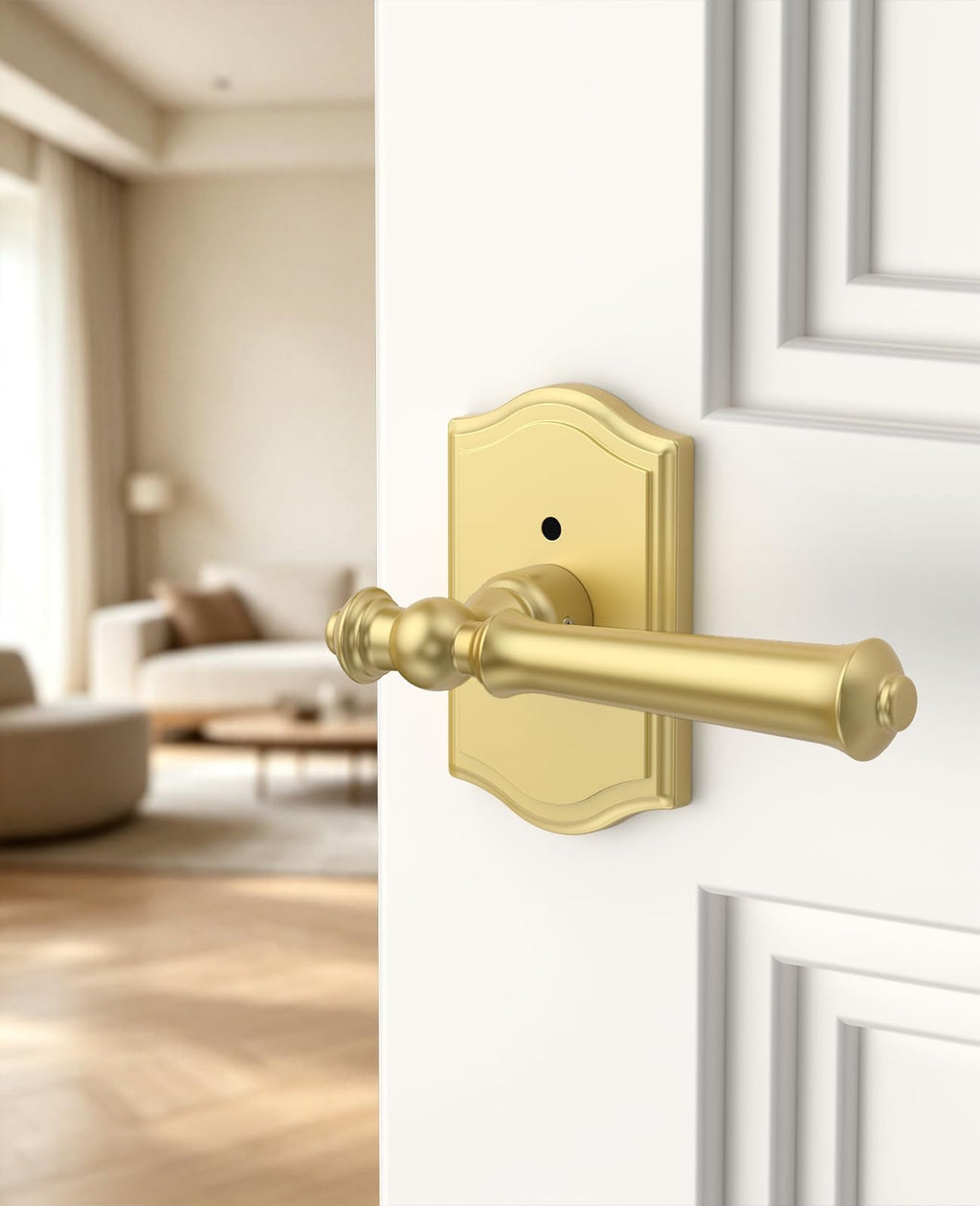 1 Pack Brushed Gold Privacy Interior Door Handles