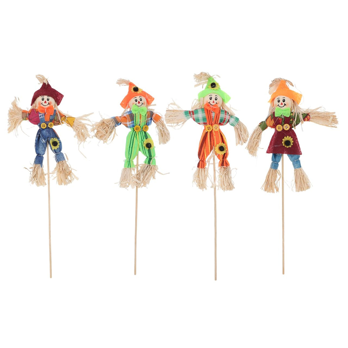 4 Pack Scarecrow Picks, 12.6 in Fall Scarecrow Decorations