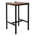 Square Bar Table, High Top Table - Industrial Metal Frame for Small Spaces & Narrow Kitchens, 23.6x23.6x36.9 in