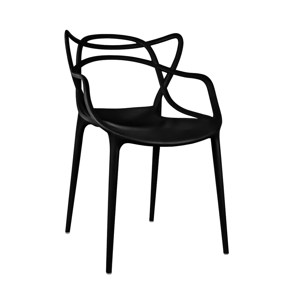 Modern Dining Chair | Stackable Indoor or Outdoor Entangled Side Chair | Weather Resistant Plastic, Restaurant