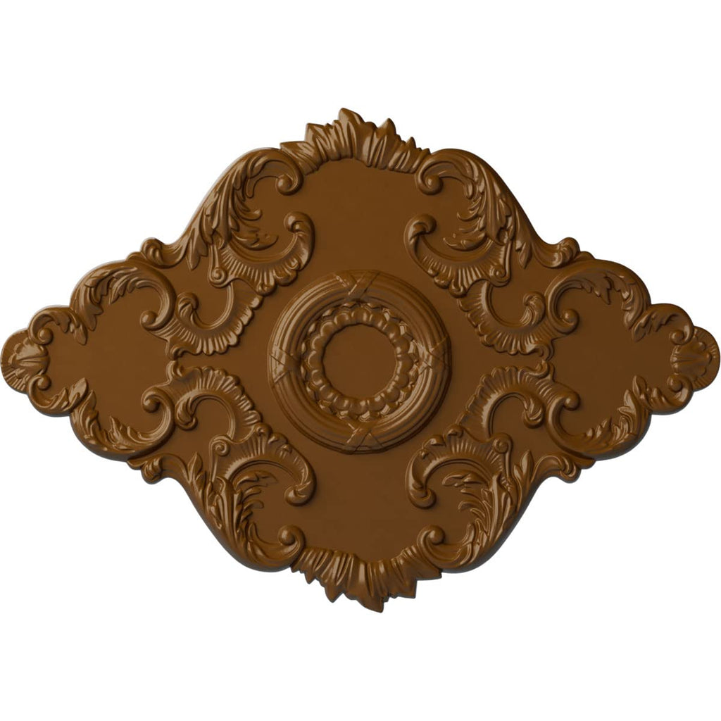 Hand-Painted Smokey Topaz 37" W x 26" H x 1 3/8" P Piedmont Ceiling Medallion