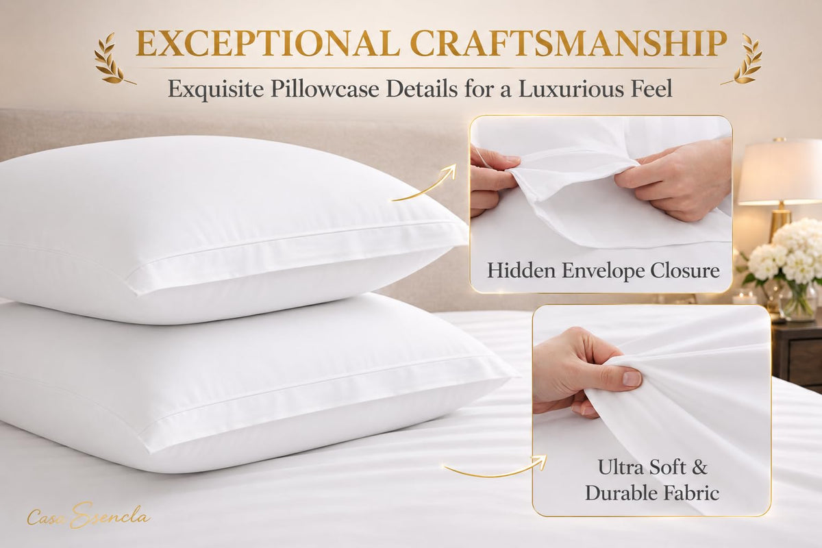Esencia 100% Egyptian Cotton Sheets King Size - 1000 Thread Count Luxury Hotel Sateen Weave Sheet Set, Soft &
