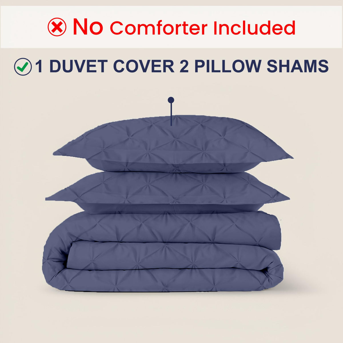 3 Pc Queen/Full Size Pinch Pleated - Pintuck Duvet Cover Set - 100% Egyptian Cotton - 1000 TC Luxury Comforter Cover