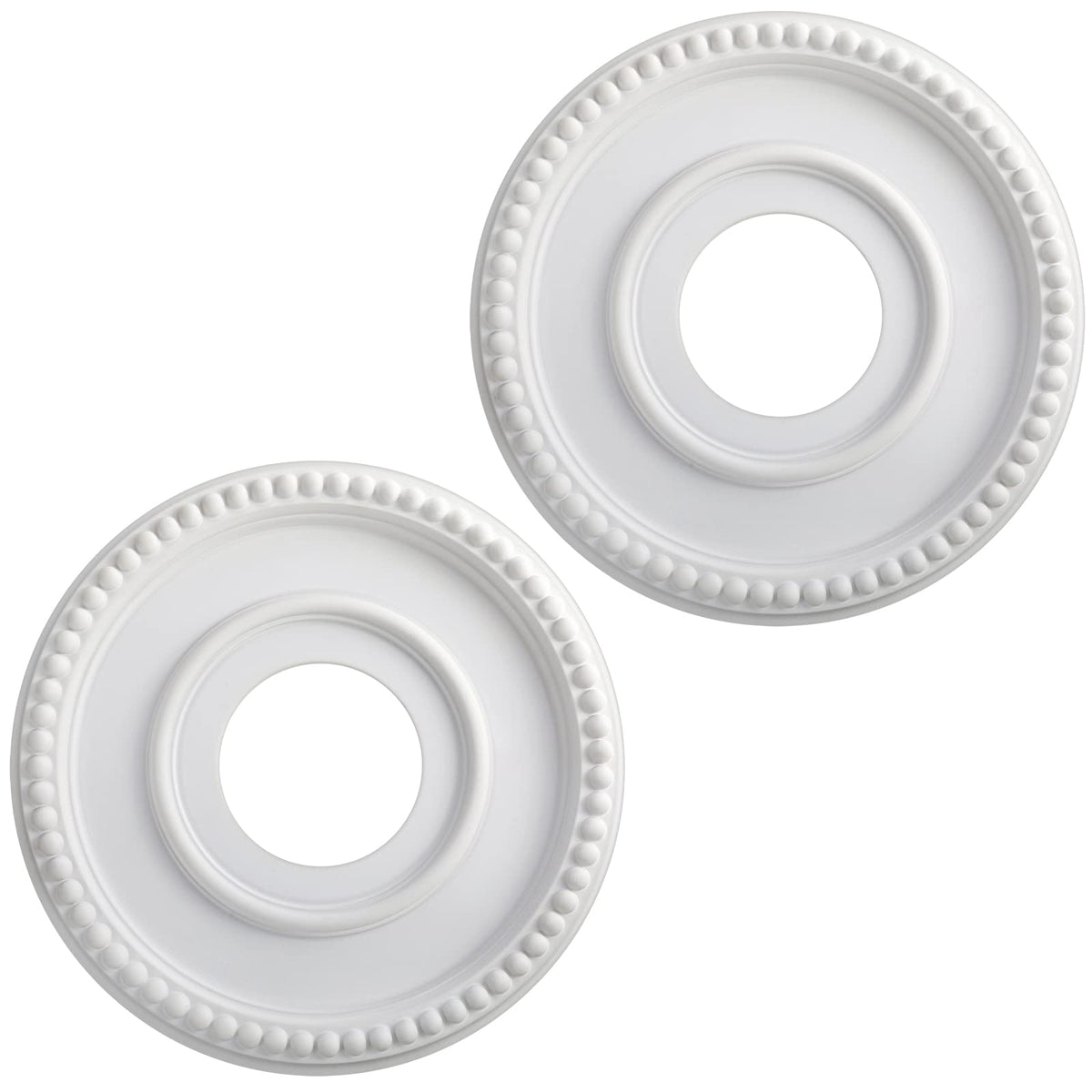 2 Pieces Ceiling Medallion Ceiling Fan Light Covers 12 1/2 OD x 3 7/8 ID x 3/4 P Smooth Ceiling Medallions for Light