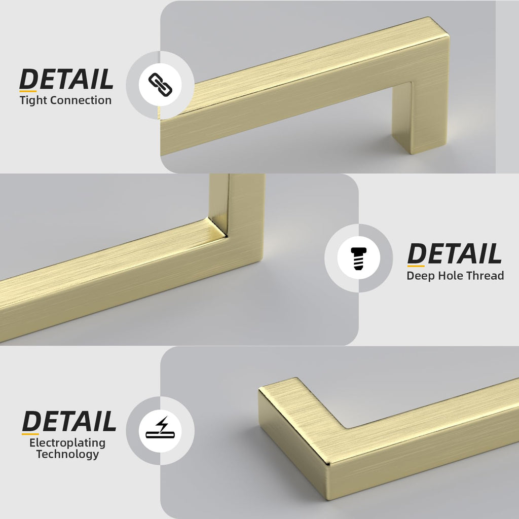 25 Pack 6-1/4" CC Brushed Gold Cabinet Pulls Drawer Pulls