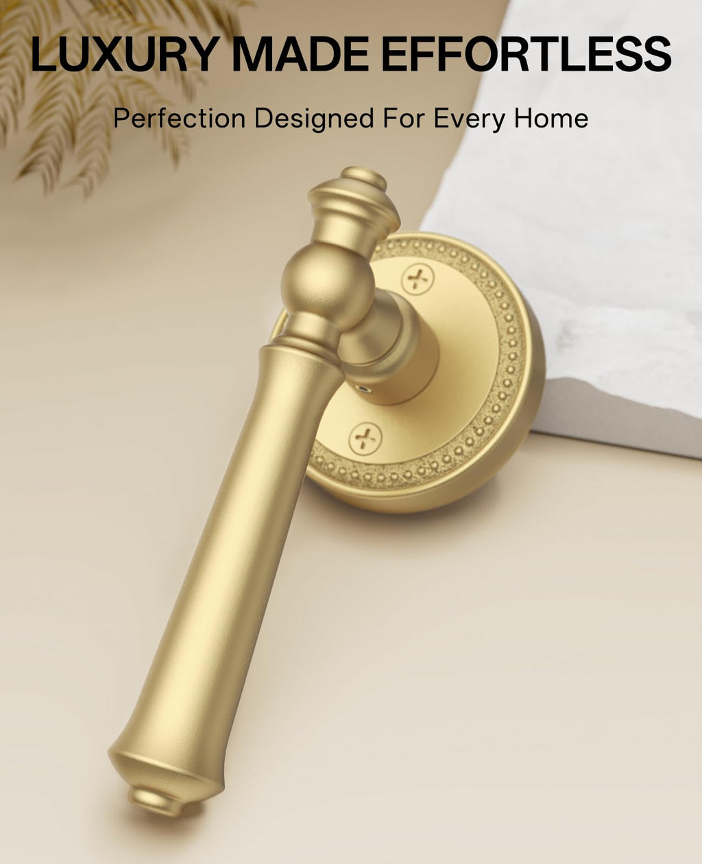 6 Pack Brushed Gold Passage Interior Door Handles