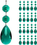 20pcs Teardrop Chandelier Lighting Crystal Pendant Accessories - Almond Prism Pendant Connected Glass Octagon Beads