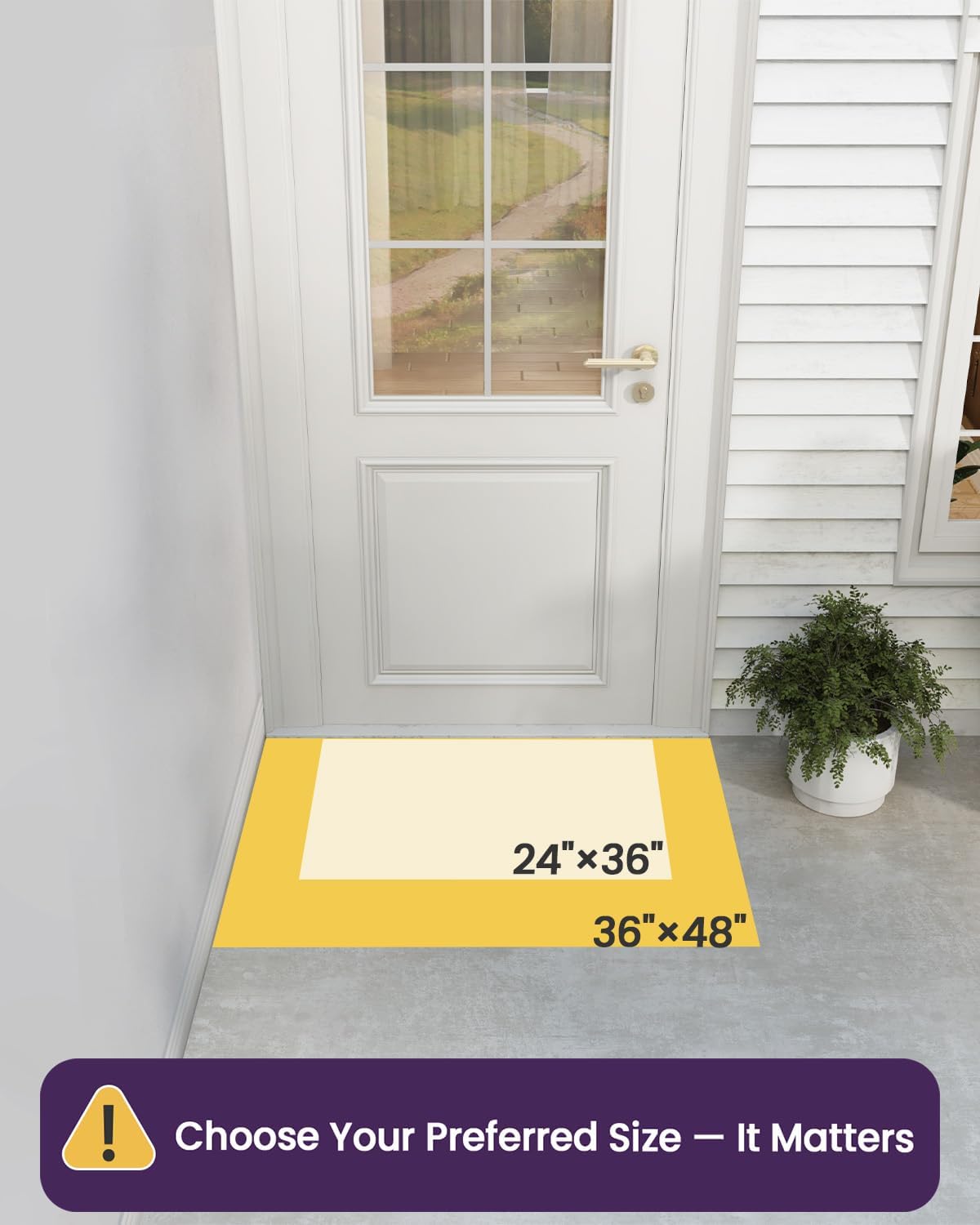 Door Mat Outside Entrance 36x48, Heavy Duty Rubber Doormats, Black | Non-Slip Low-Profile, Traps Dirt Outdoor Mat