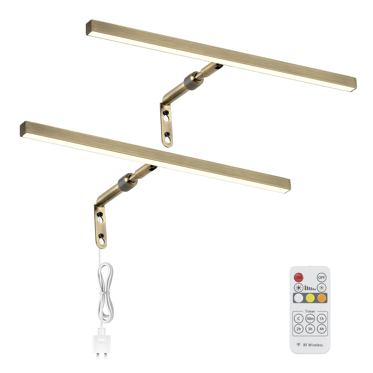 2 Pack LED Picture Lights for Paintings Plug in, 16 Inch 4W Adjustable Art Light Gallery Wall Light for Display Art