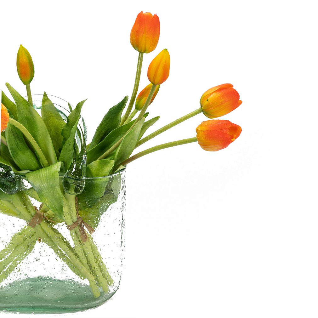15Pcs Artificial Tulips Flowers, Soft Touch Realistic Latex Tulip Bouquet Wedding Party Garden Decor, Fake Flowers