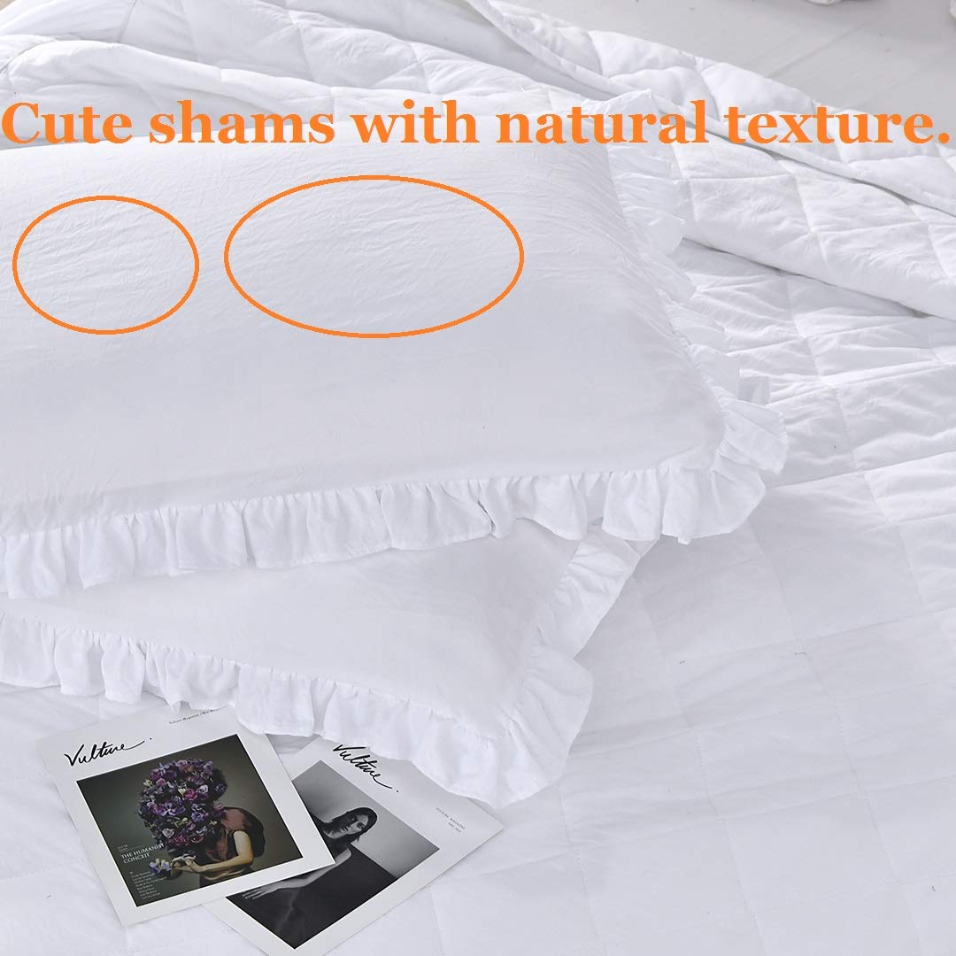 Ruffle Skirt Bedspread French Country Bedspread White 3 Piece Set