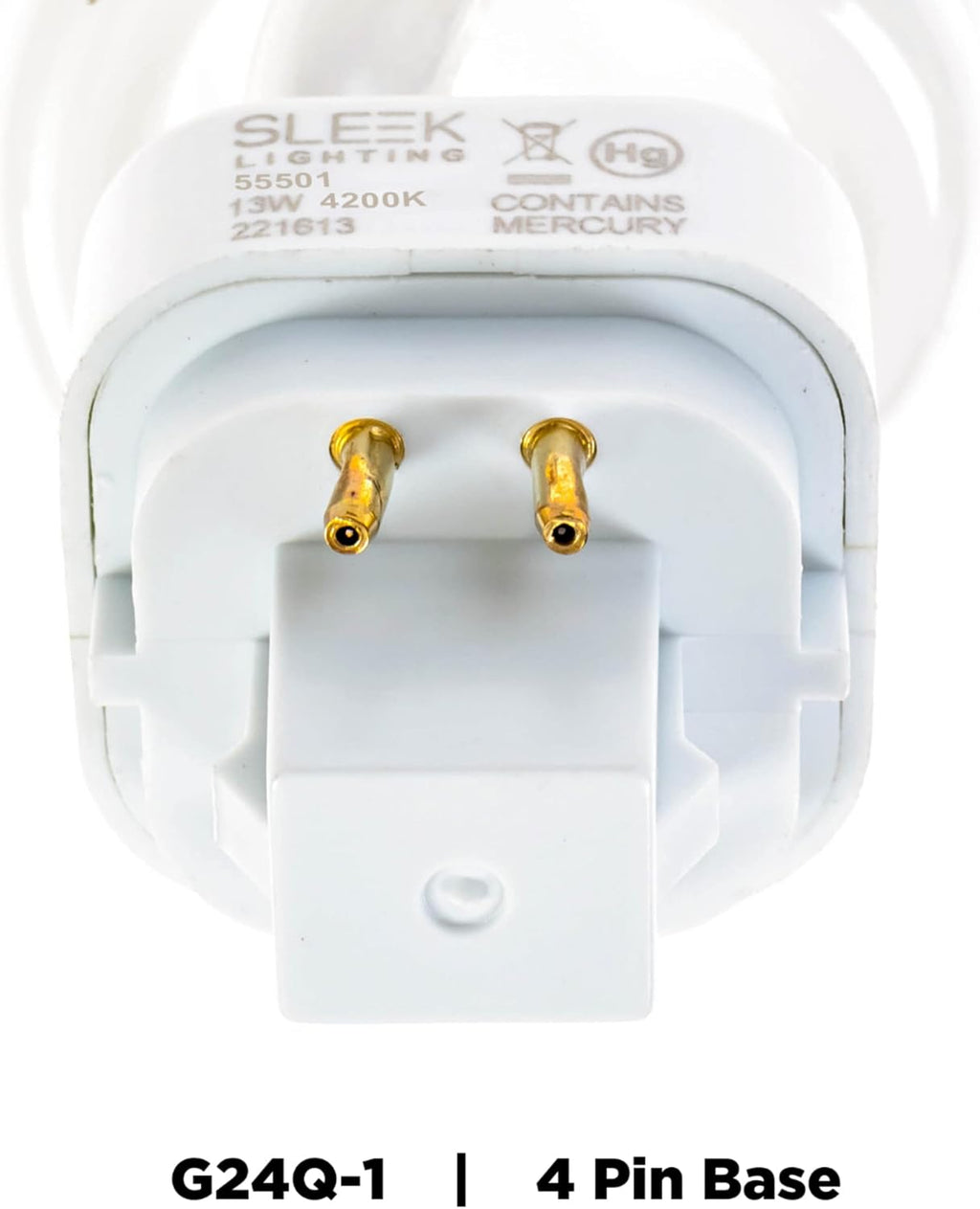 13 Watt T3 Spiral CFL 4 Pin G24Q-1 Base Light Bulb 4200K 800lm - Compact Fluorescent -Warm White Light 4pack