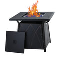 Gas Fire Pit Table 50, 000 BTU Square Outdoor Propane Fire Pit Table Fireplace Garden Camping Outdoor Heating with