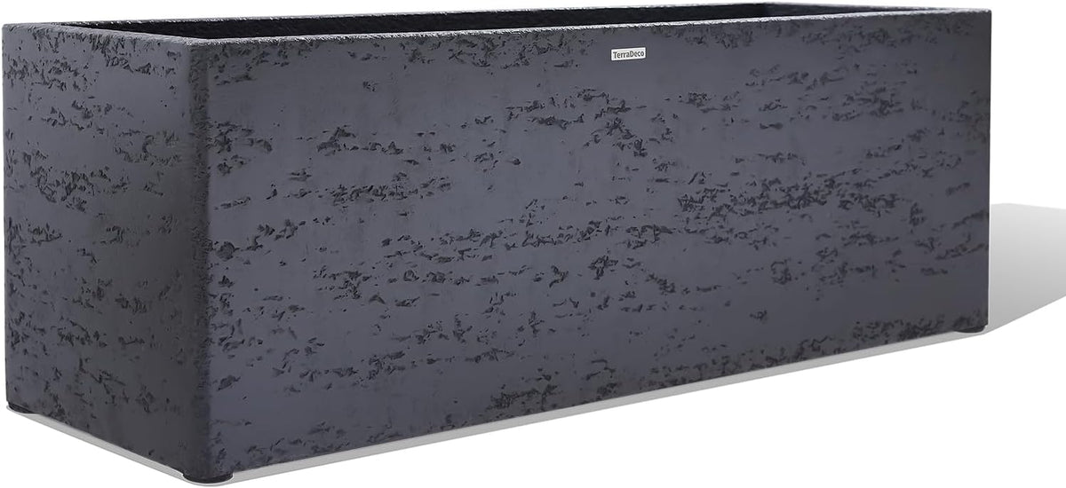 42 Inch Rectangular Concrete Planter(42Lx14Wx15H,58 Pounds),Durable All-Weather Use with Drainage Holes,Large