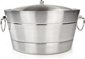 Insulated Stainless Steel Ice Bucket with Lid for Parties, 12Qt Brushed