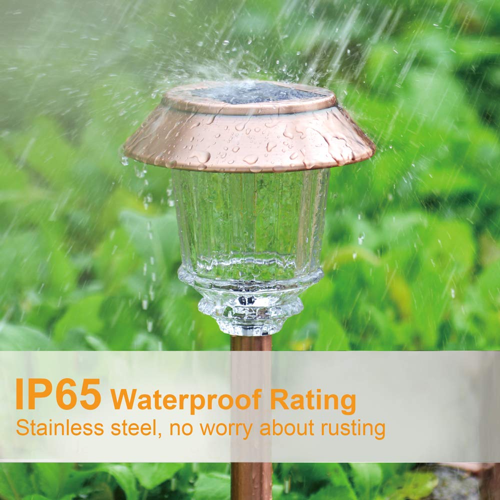 Solar Lights Outdoor Waterproof, 4 Pack Solar Pathway Garden Lights