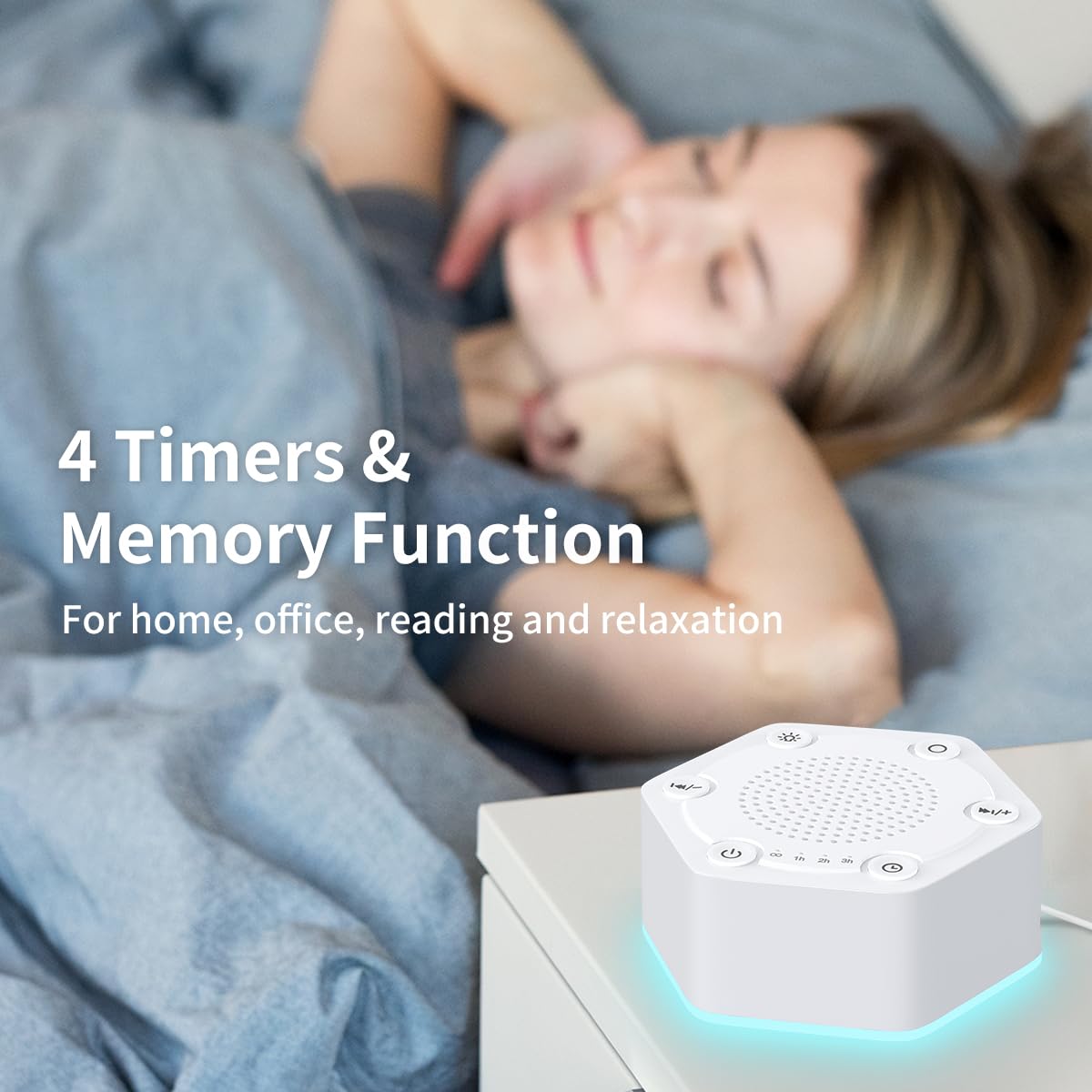 White Noise Sound Machines with High Fidelity 30 Unique Non-Looping 12 Colors Night Light 4 Timers 10-Level