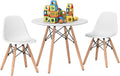 Kids Table and Chairs, 5 PCS Mid-Century Modern Style Kids Activity Set w/Wood Legs, Metal Frame, for Dining Drawing