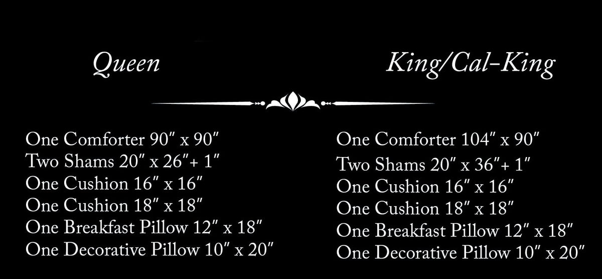7-Piece Comforter Set with Embroidered Floral Motif - Soft Microfiber Bedding with Shams & Decorative Pillows - All