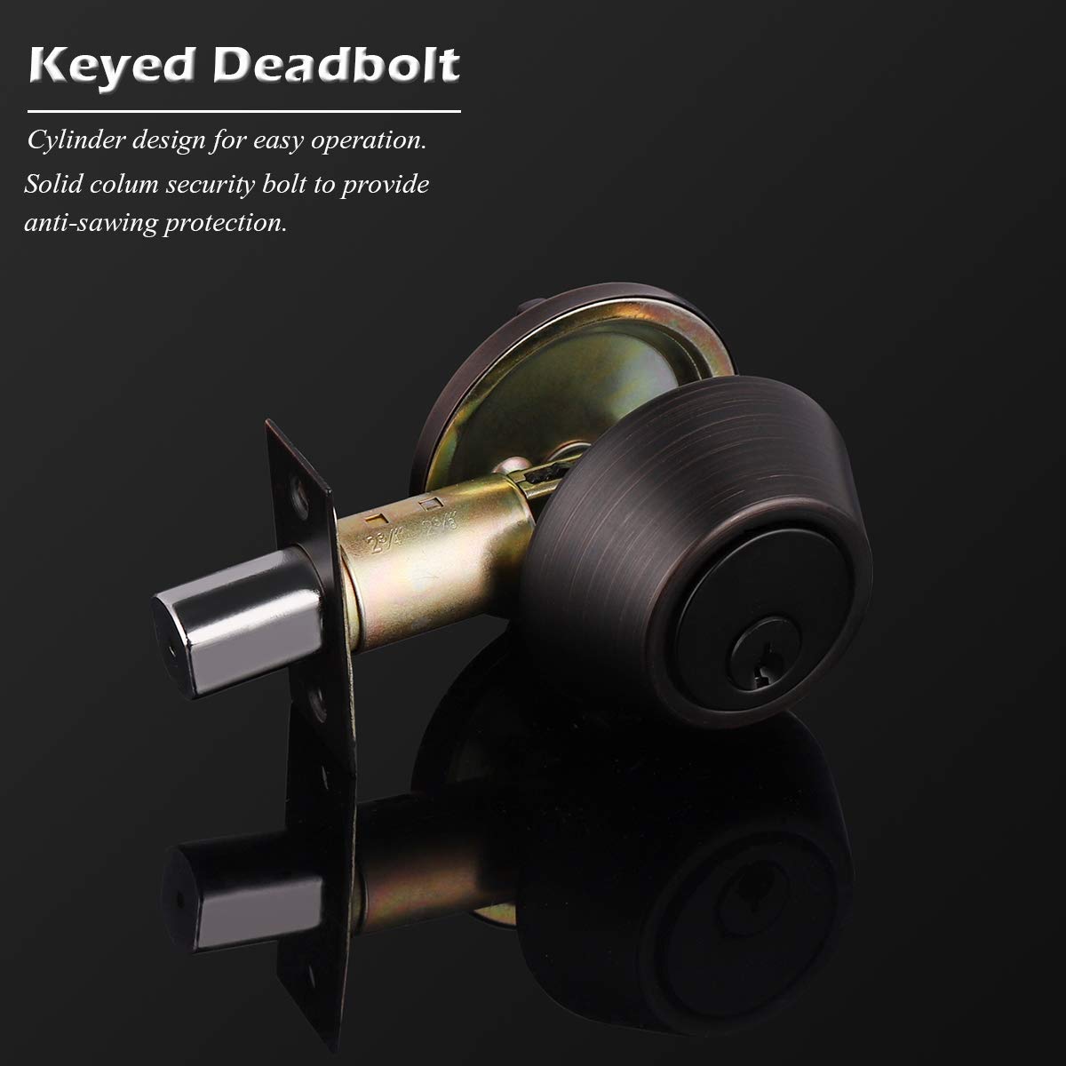2 Keyed Alike Double Cylinder Deadbolts Door Locks with Same Key Oil Rubbed Bronze Finished