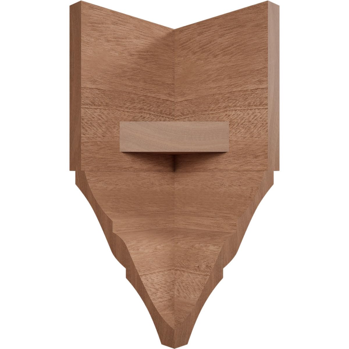 3 5/8"W x 3 5/8"P x 7 1/2"H Solid Hardwood Stain Grade Universal Inside Crown Moulding Block for Profiles