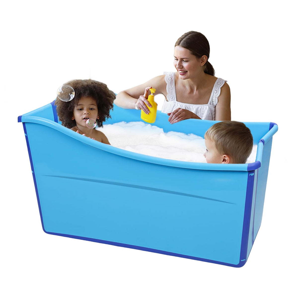 39" Foldable Bathtub, Large Folding Tub for Kids
