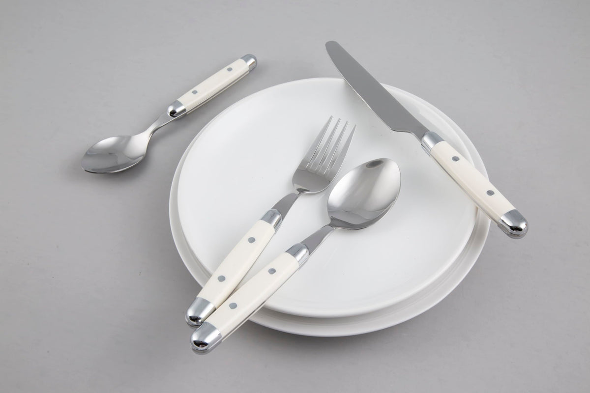 Flatware Jubilee White Silverware Set for 4, White (16-Piece)