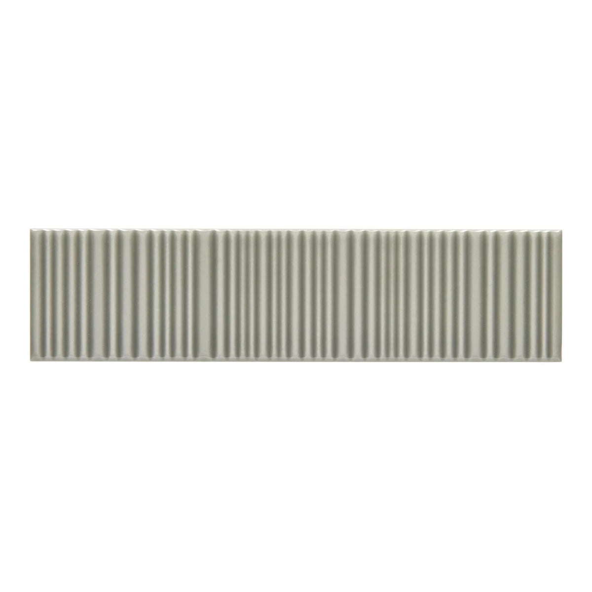 Olive Green Ribbed Glossy Ceramic Wall Tile 2x8 Inch - Fluted Textured Decorative Tile Backsplash, Bathroom Wall